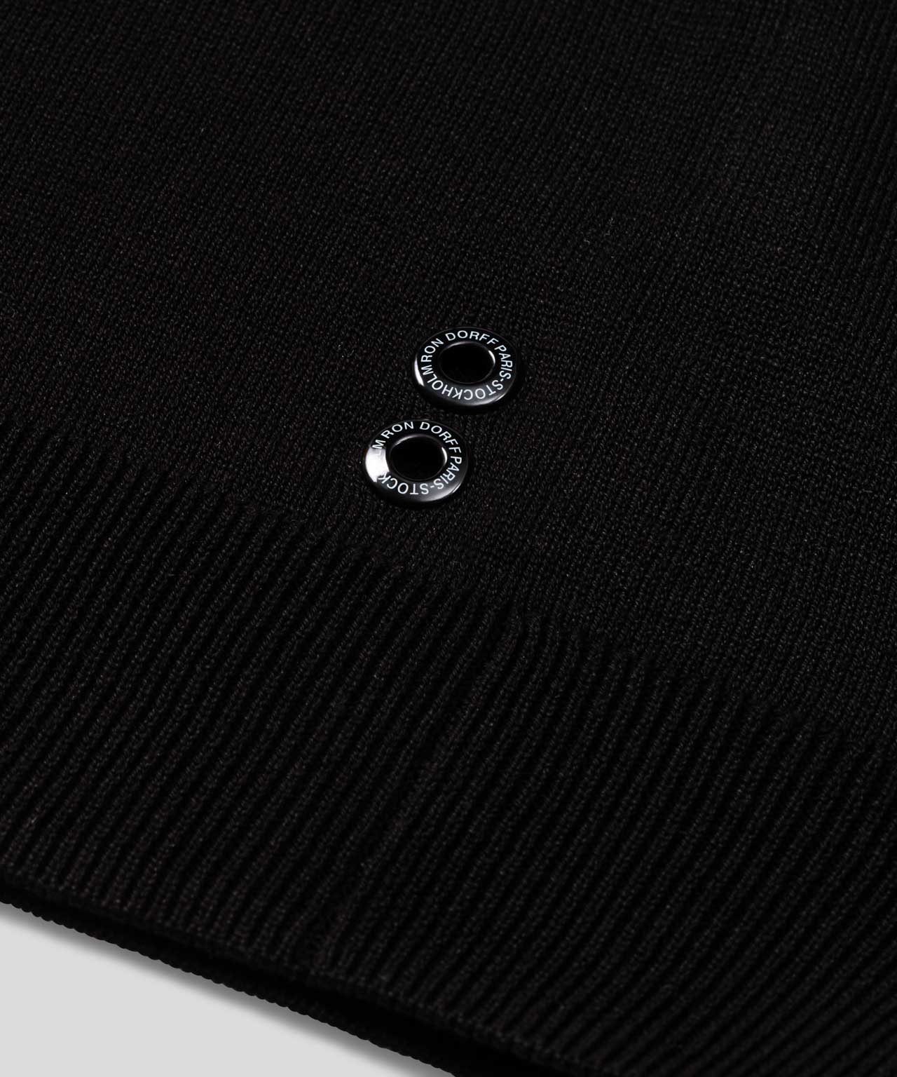 Cotton Silk RD Polo: Black