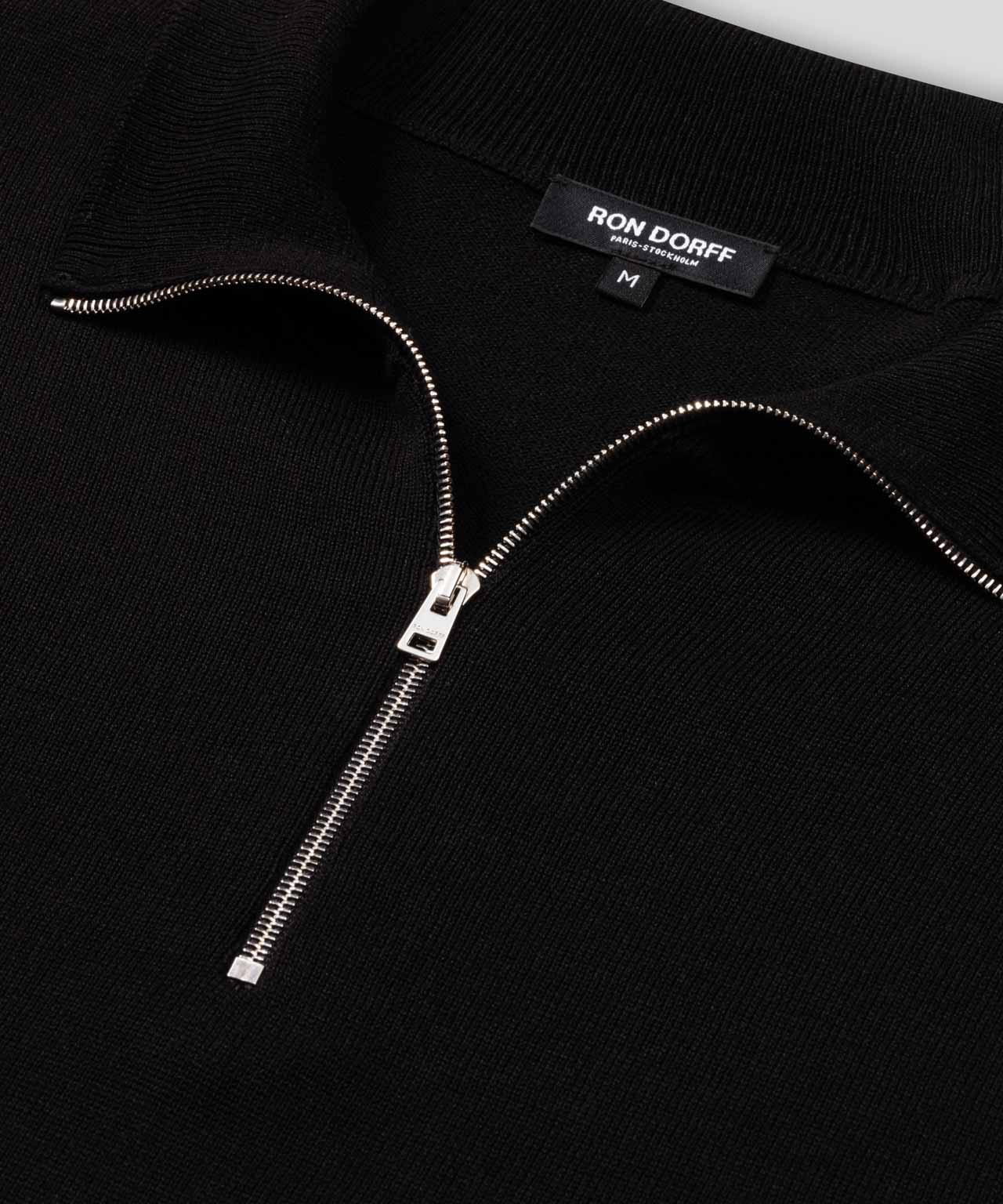 Cotton Silk RD Polo: Black