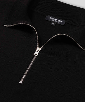 Cotton-Silk RD Polo: Black