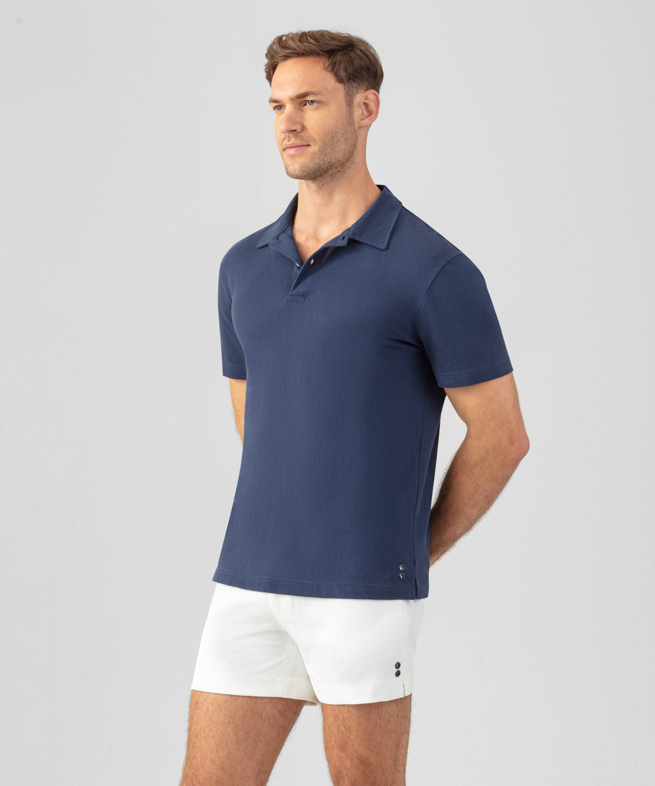 Cotton Mesh RD Polo: Deep Ocean