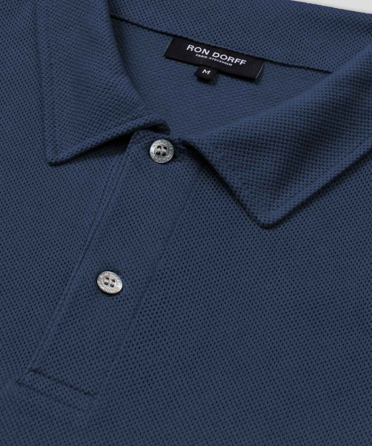 Cotton Mesh RD Polo: Deep Ocean