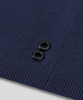 Cotton-Linen Polo: Deep Ocean