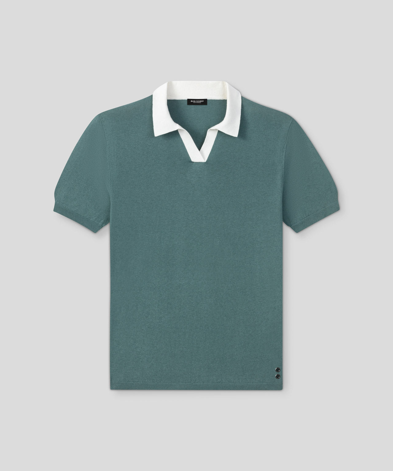 Cotton-Linen Polo: Silver Pine