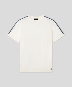 Knitted T-Shirt w. Side Stripes: Off White