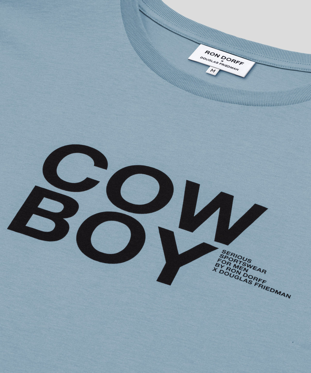 Organic Cotton T-Shirt "COW BOY": Faded Denim