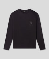 Sports Long-Sleeved T-Shirt w. Reflective Piping: Black