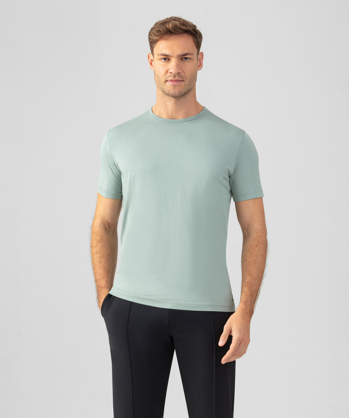 Crew Neck T-Shirt Eyelet Edition: Aquamarine