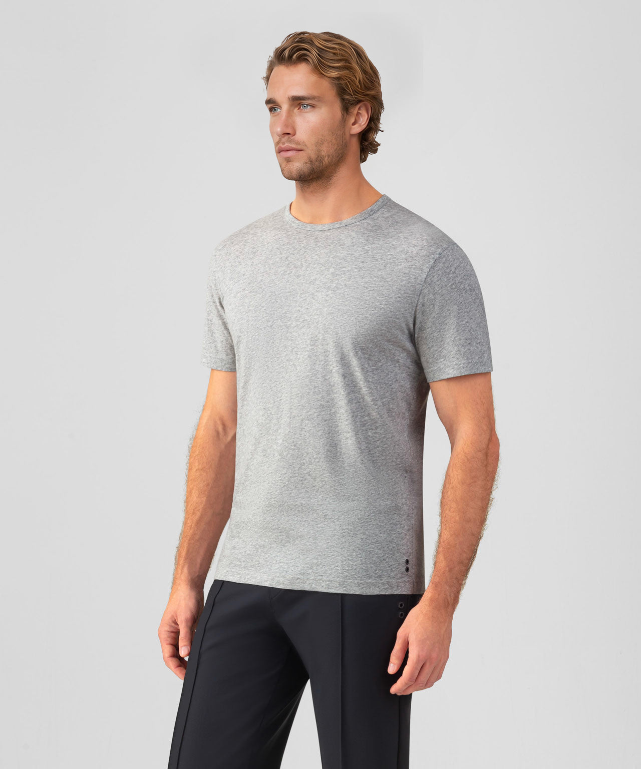 Crew Neck T-Shirt Eyelet Edition: Grey Melange