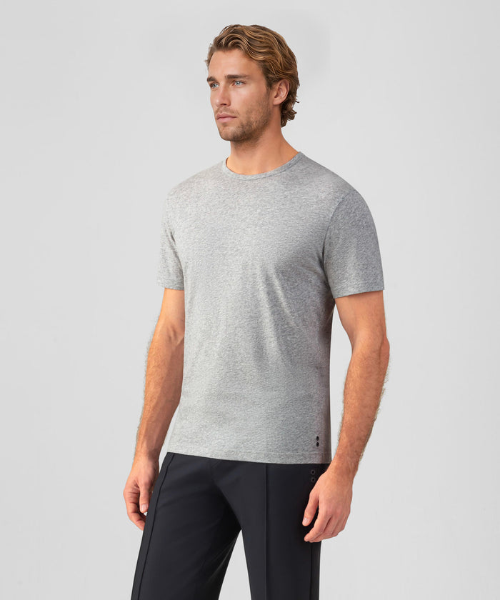 Crew Neck T-Shirt Eyelet Edition: Grey Melange