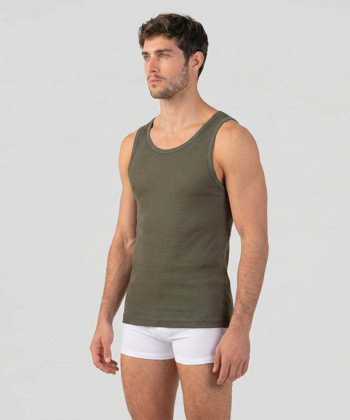 Mesh Tank Top: Military Green