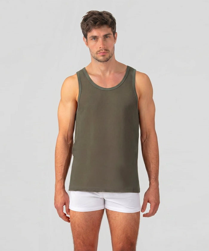 Mesh Tank Top: Military Green