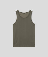 Cotton Mesh Tank Top: Military Green