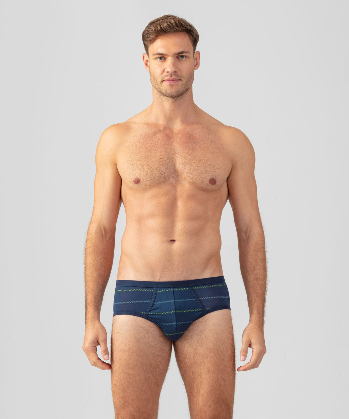 Y-Front Briefs w. Fisherman Stripes: Deep Ocean