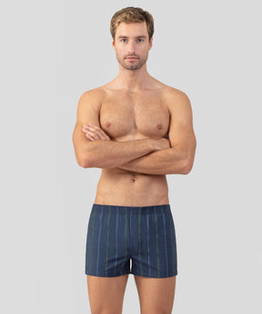 Boxer Shorts w. Fisherman Stripes: Deep Ocean