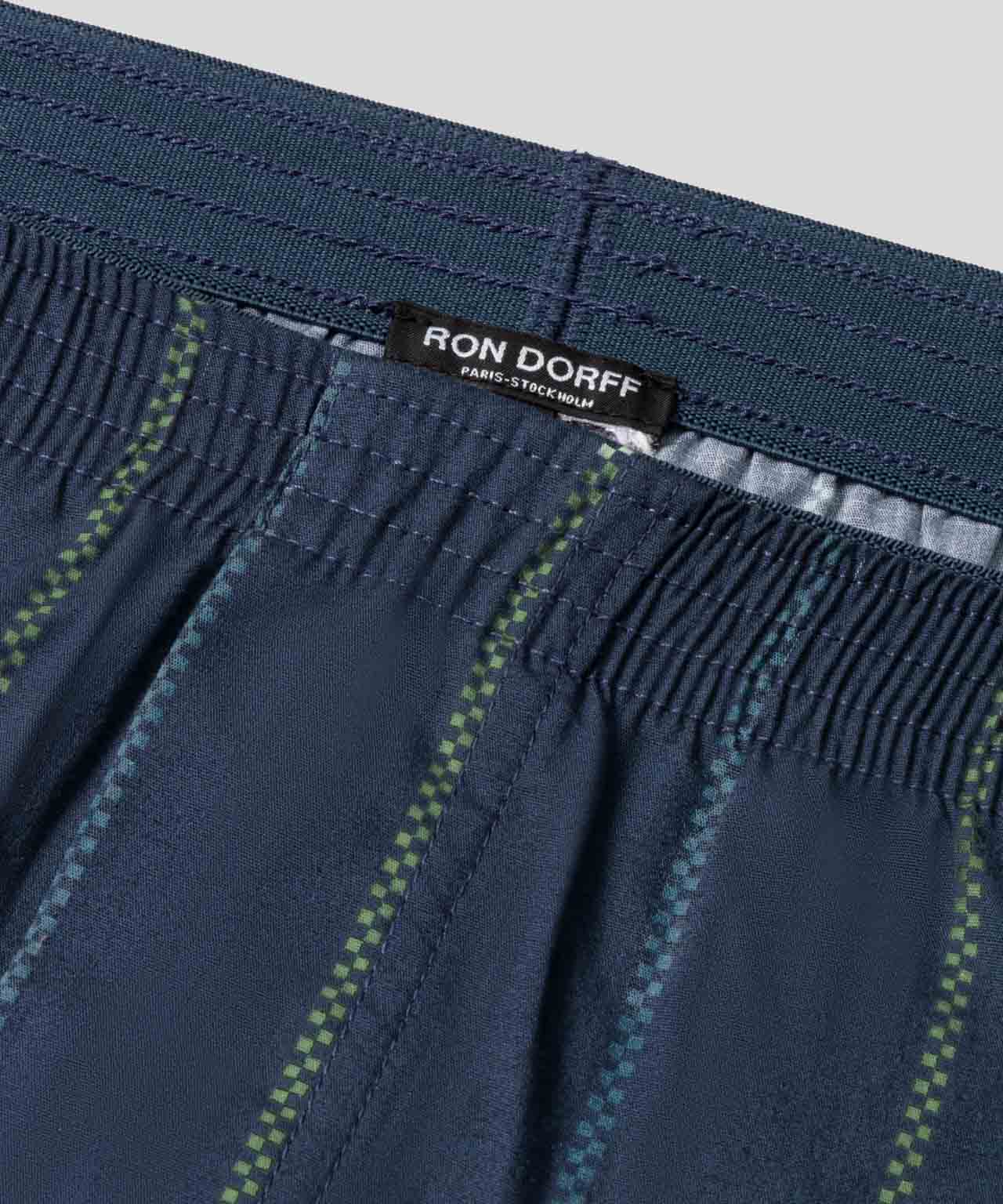 Boxer Shorts w. Fisherman Stripes: Deep Ocean