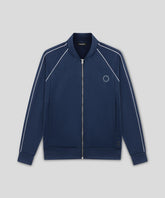 Retro Cotton Jacket w. Piping: Deep Ocean