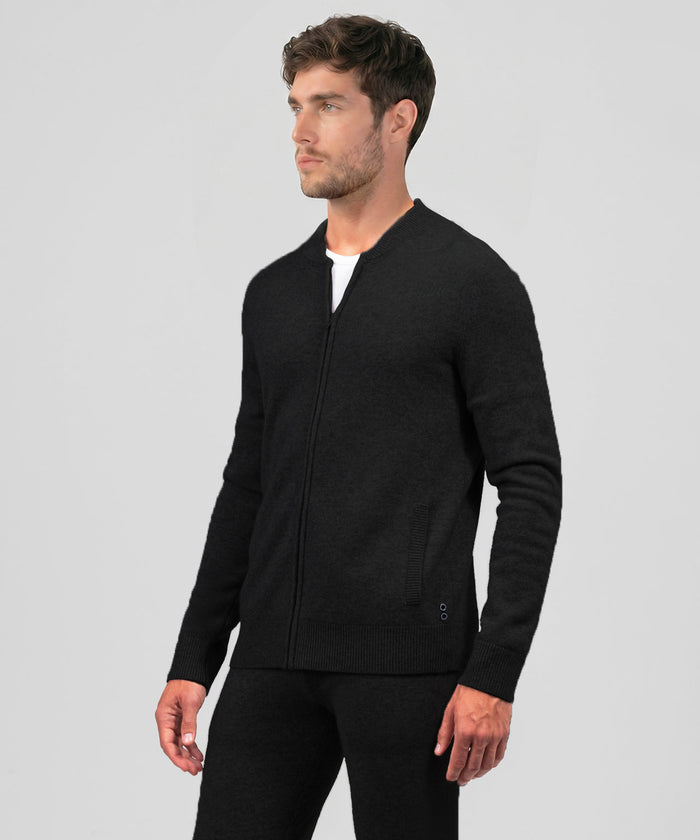 Cashmere Tennis Jacket: Black
