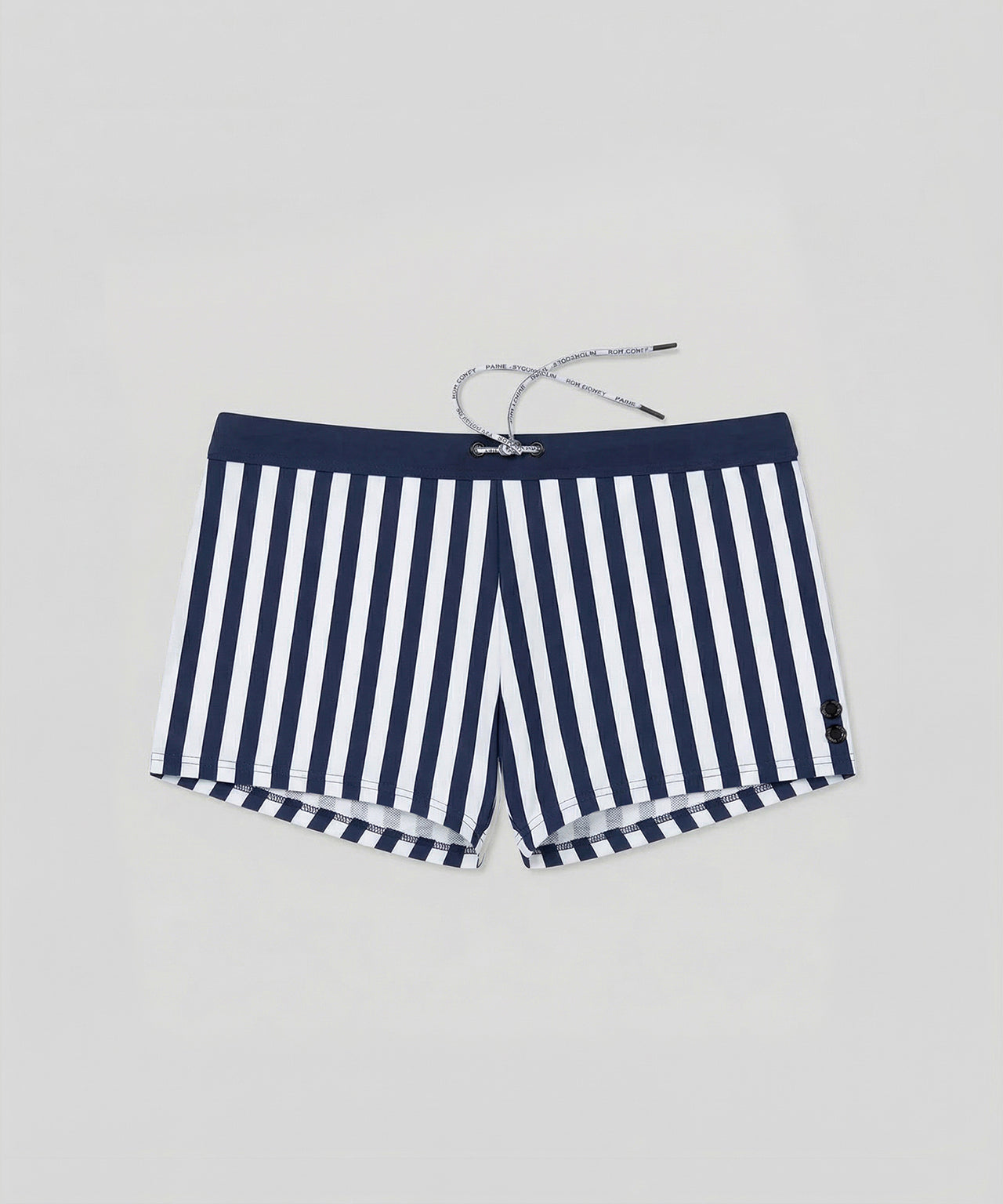 Swim Trunks Vertical Stripes w. Waistband: Navy/White