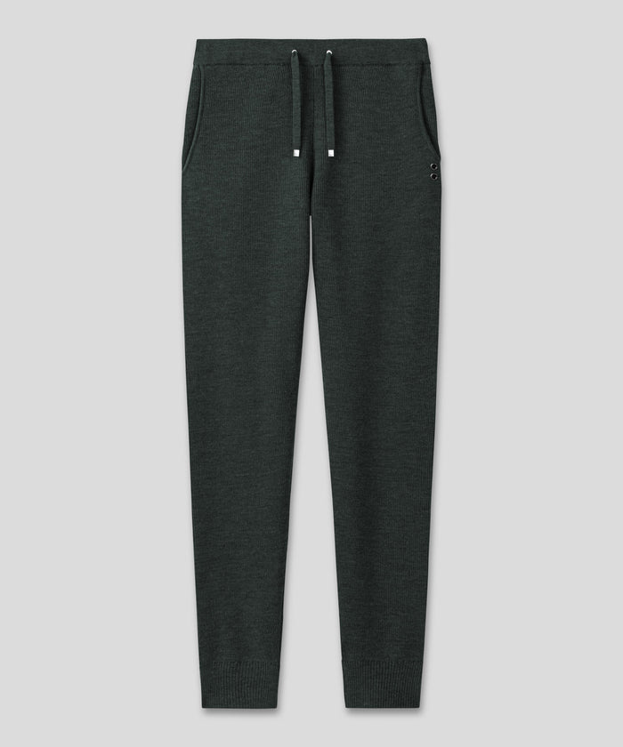 Ribbed Wool Pants: Dark Khaki