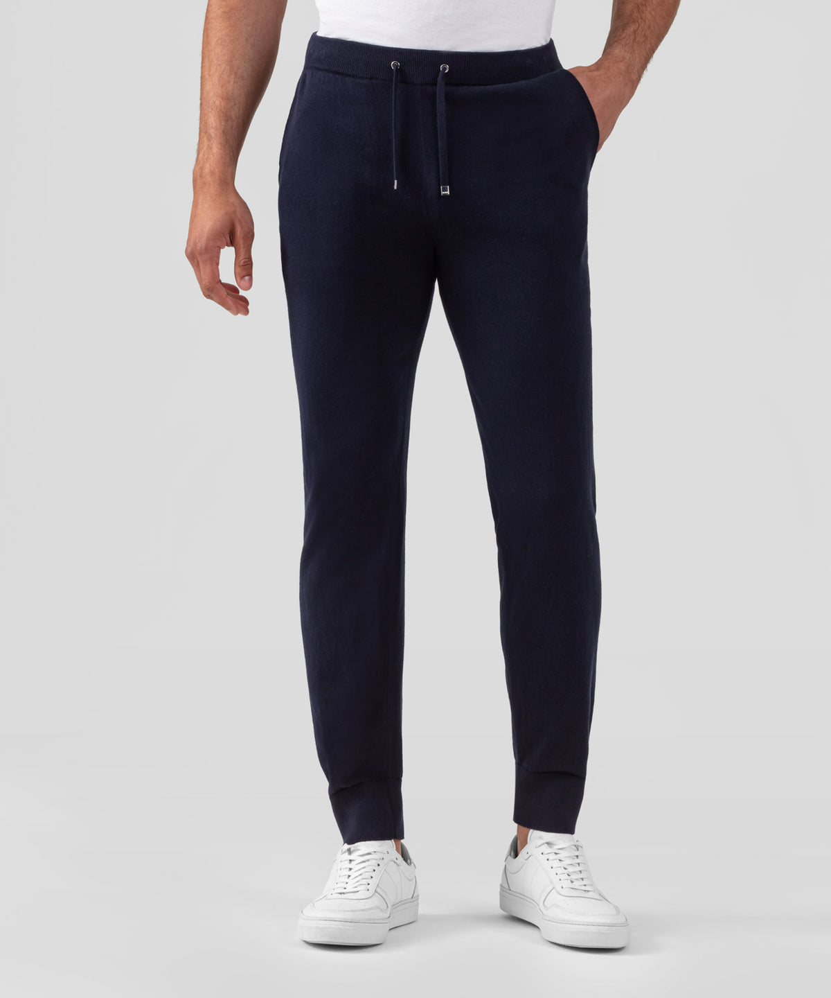 Light Cotton-Silk Pants: Navy