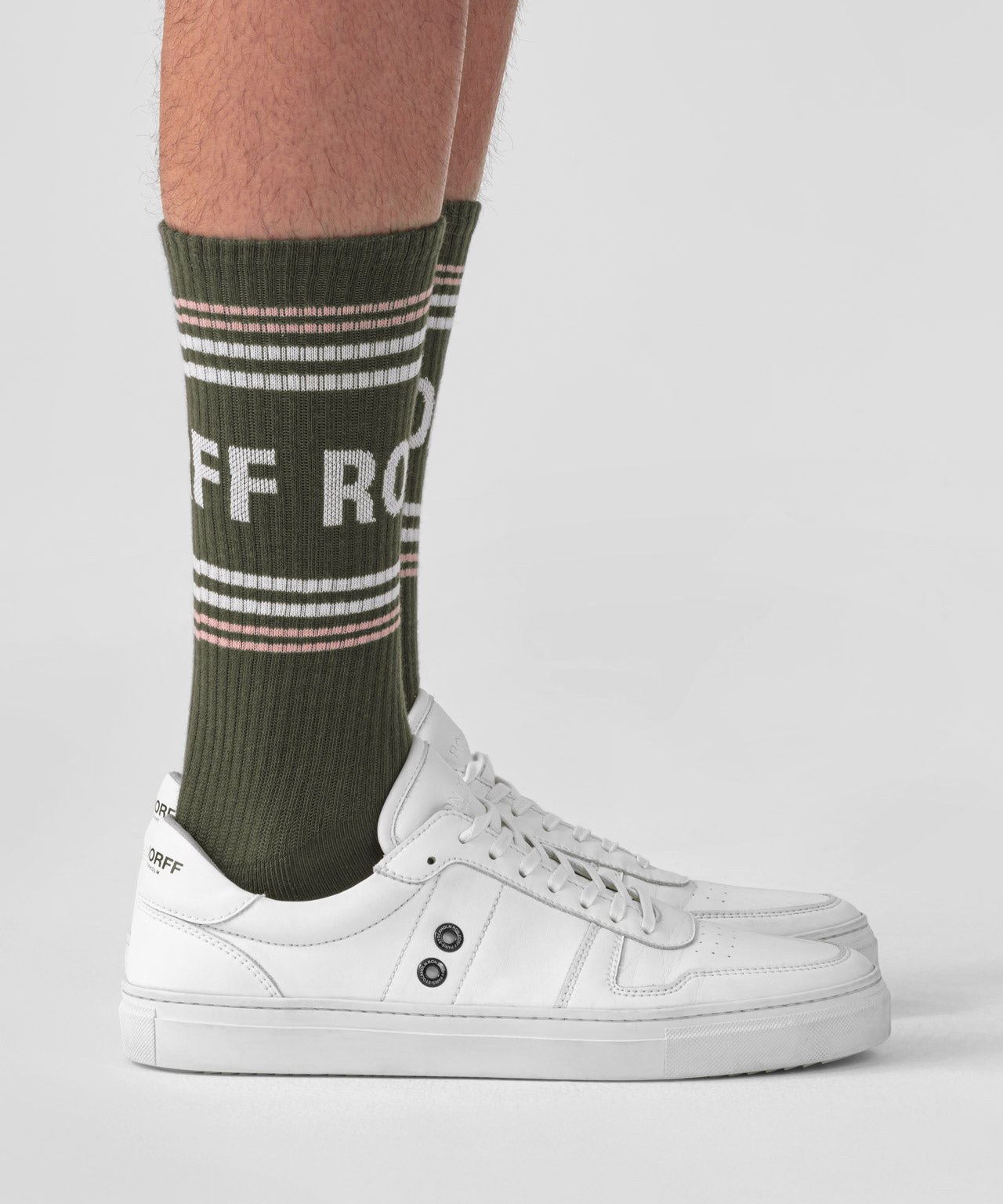 Sports Socks RD w. Stripes: Military Green