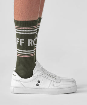Sports Socks RD w. Stripes: Military Green