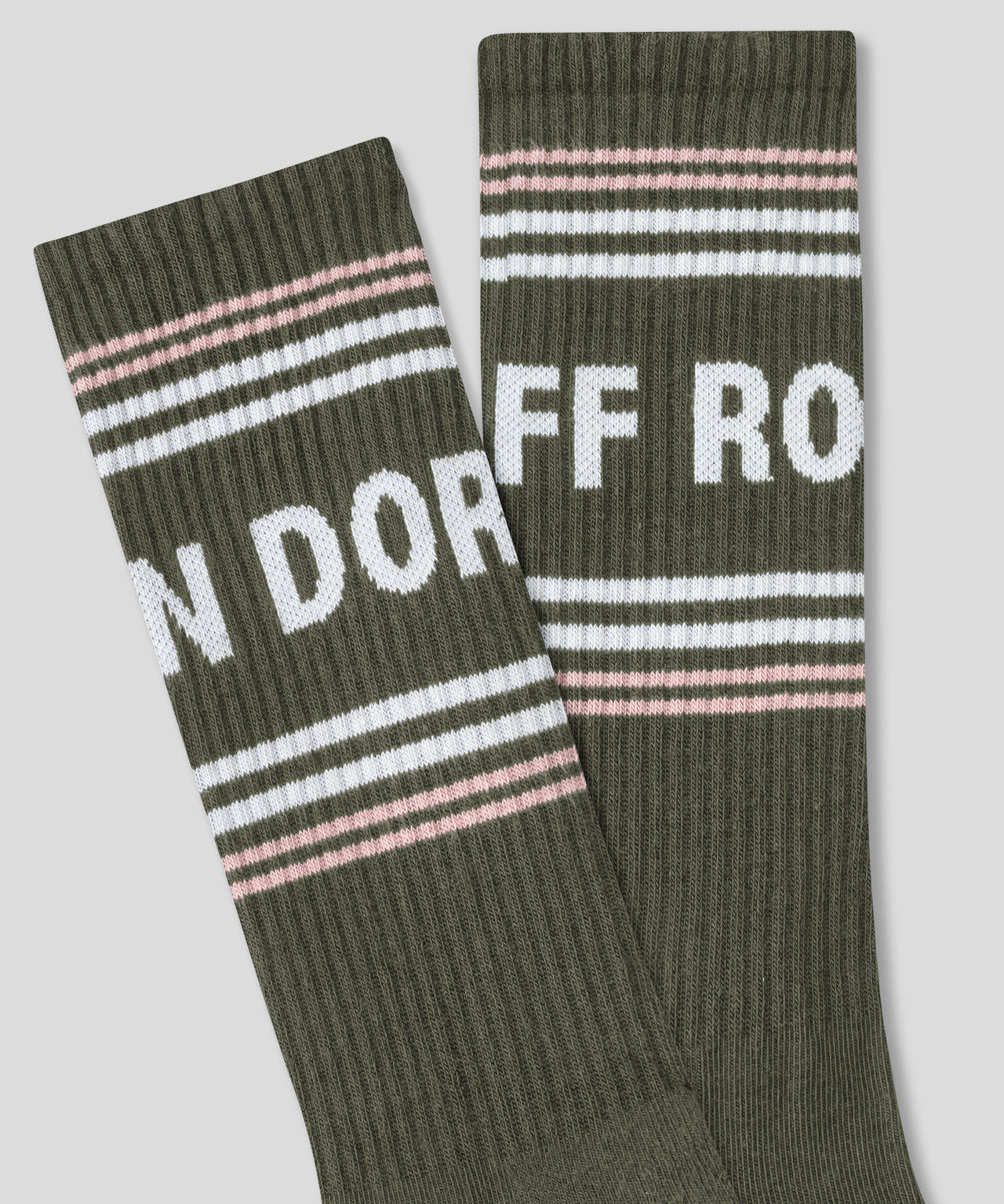 Sports Socks RD w. Stripes: Military Green