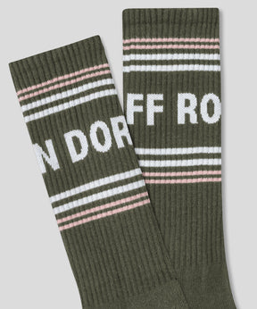 Sports Socks RD w. Stripes: Military Green