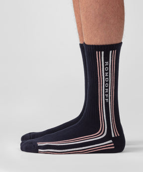 Sports Socks RD w. Side Stripes: Navy