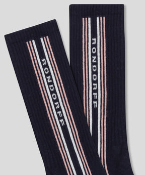 Sports Socks RD w. Side Stripes: Navy