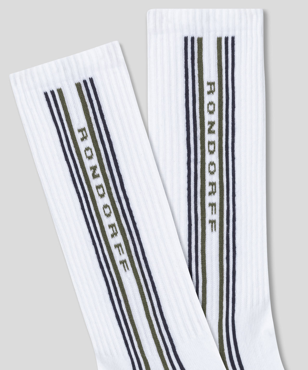 Sports Socks RD w. Side Stripes: White