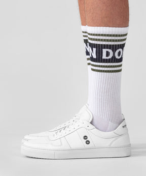 Sports Socks RD w. Irregular Stripes: White