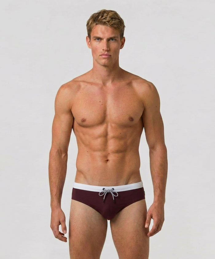 Swim Briefs w. Waistband: Espresso Nude