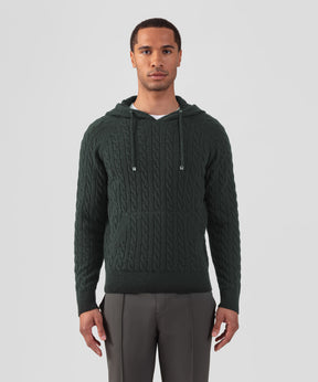 Wool Cashmere Telemark Hoodie Sweater: Dark Khaki