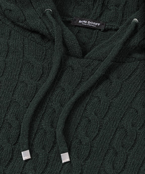 Wool Cashmere Telemark Hoodie Sweater: Dark Khaki