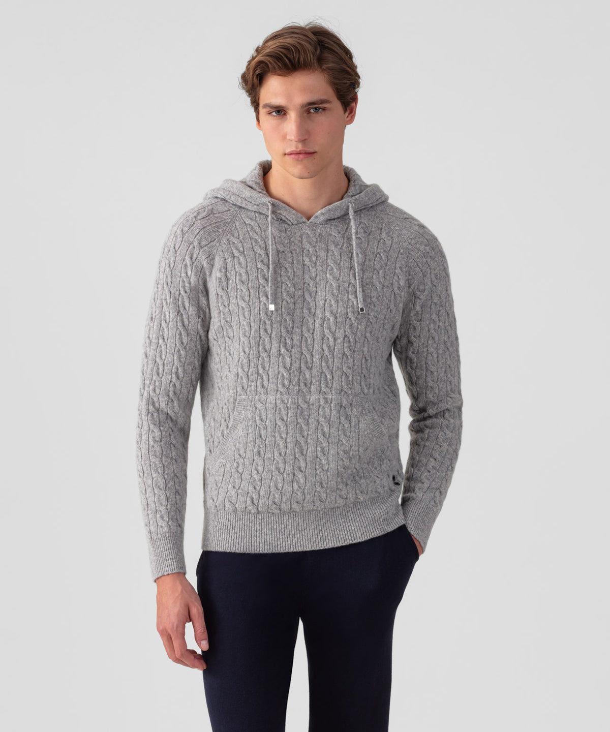 Wool Cashmere Telemark Hoodie Sweater: Grey Melange