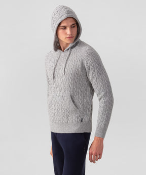 Wool Cashmere Telemark Hoodie Sweater: Grey Melange