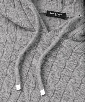 Wool Cashmere Telemark Hoodie Sweater: Grey Melange