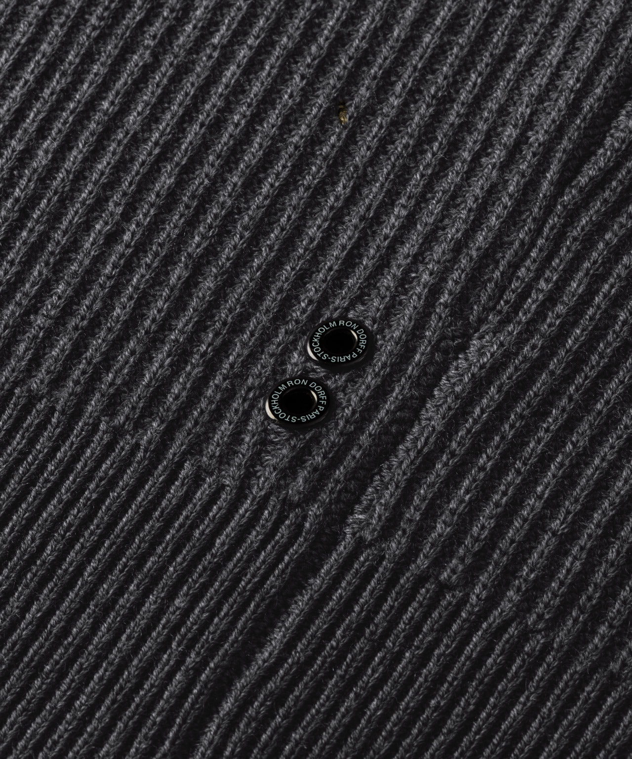 Ribbed Wool Half Zip Sweater: Cosmo Grey