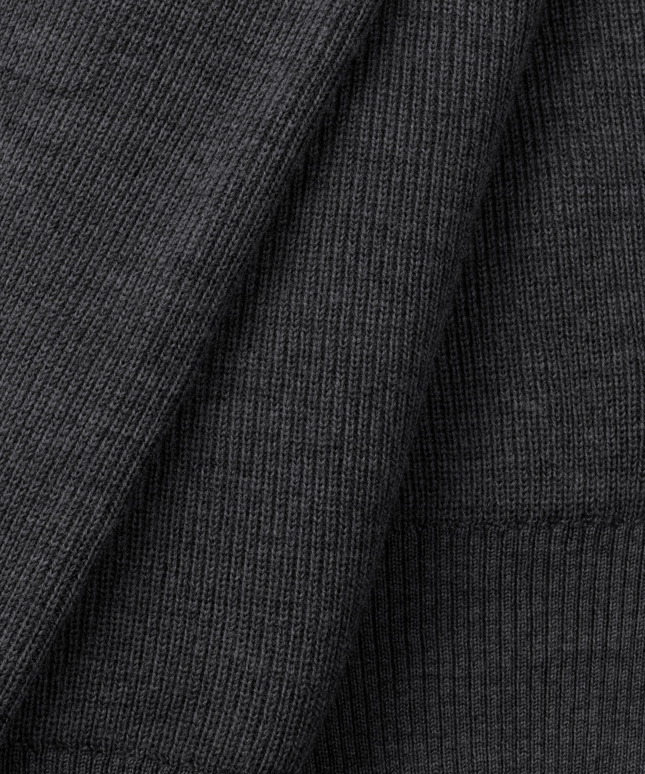 Ribbed Wool Half Zip Sweater: Cosmo Grey