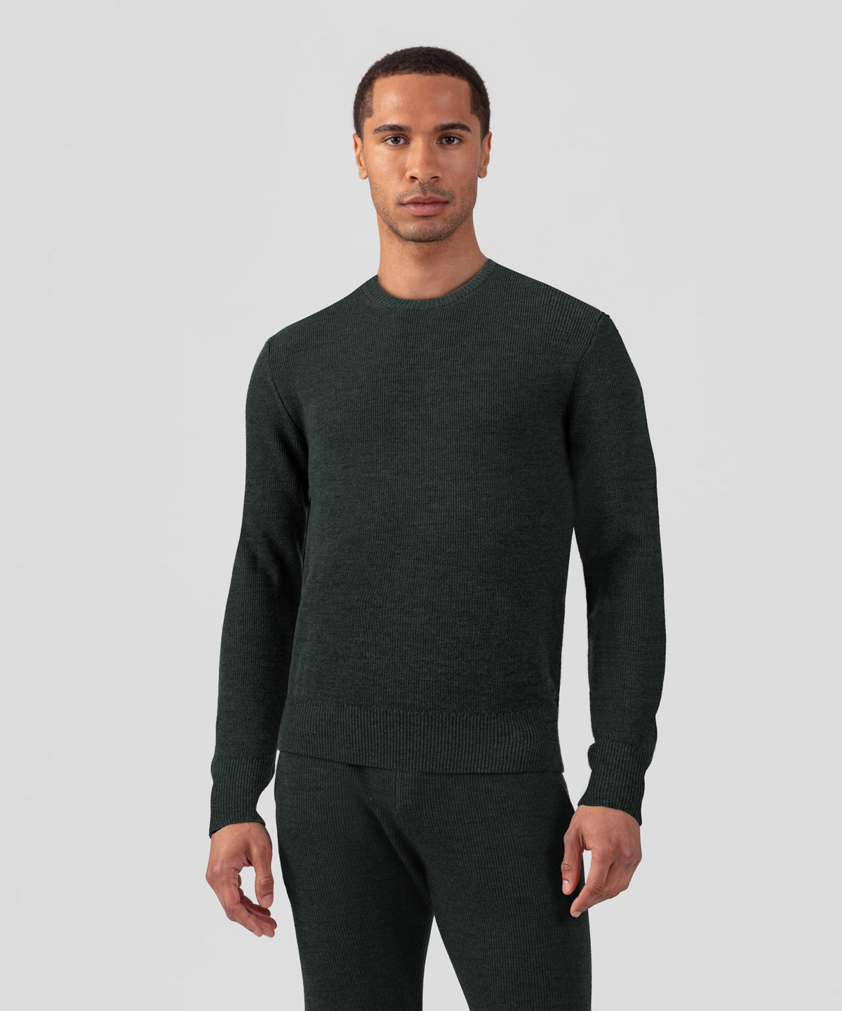 Ribbed Wool Sweater: Dark Khaki