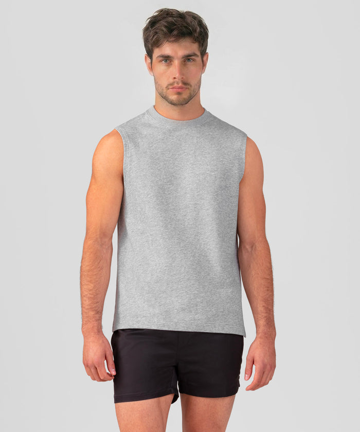 Light Cotton Sleeveless Sweatshirt: Grey Melange