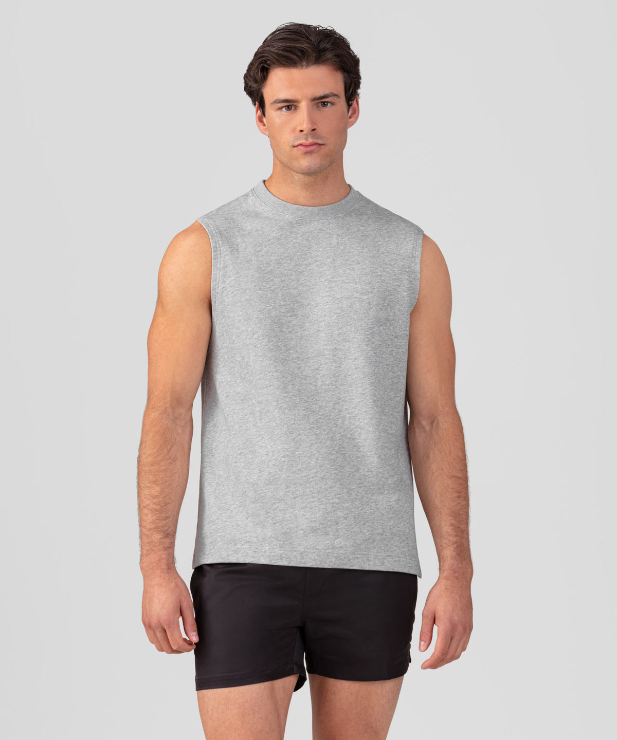 Light Cotton Sleeveless Sweatshirt: Grey Melange