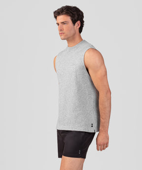 Light Cotton Sleeveless Sweatshirt: Grey Melange
