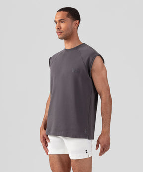 Organic Cotton Sleeveless Sweatshirt "DISCIPLINE": Cosmo Grey