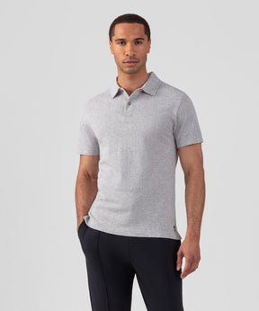 Cotton Mesh RD Polo: Grey Melange