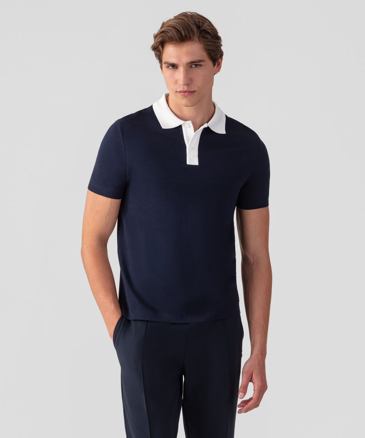 Cotton Piqué Premium Polo: Navy