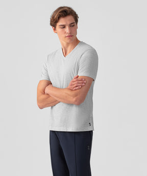 V Neck T-Shirt Eyelet Edition: Grey Melange