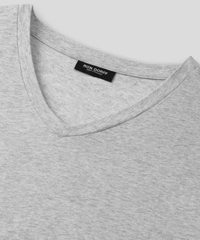 V Neck T-Shirt Eyelet Edition: Grey Melange