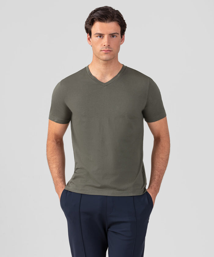 V Neck T-Shirt Eyelet Edition: Military Green
